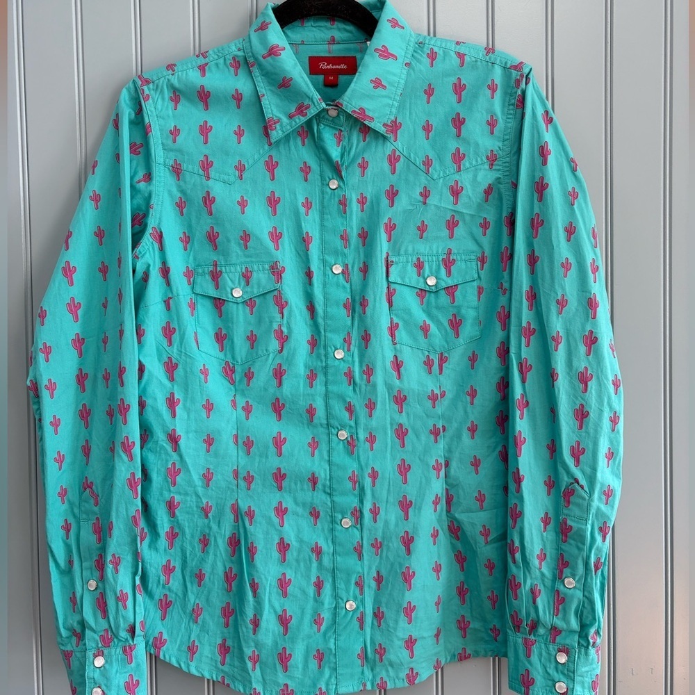 Panhandle Pearl Snap Long Sleeve CottonLong Sleeve Top Size Small